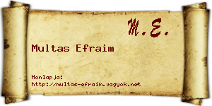 Multas Efraim névjegykártya